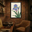 Plantes et fleurs Iris bleu avec feuilles vertes