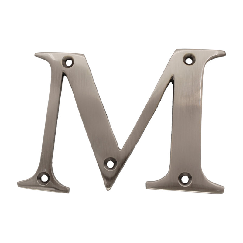 Lettre de montage en laiton 3 po H, Antique Nickel, M