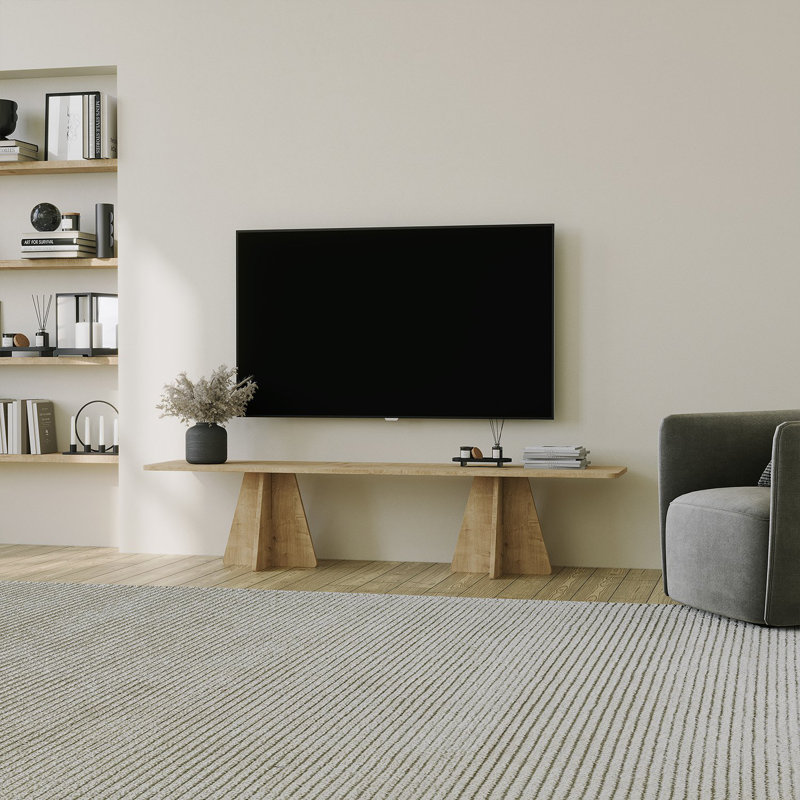 Meuble télé moderne en chêne saphir 70,9 po x 15,7 po x 15,7 po | 100% panneau de particules enduit de mélamine, épaisseur: 0,7 pouce | Design élégant et rustique, parfait pour le salon et les espaces de divertissement, durable et élégant