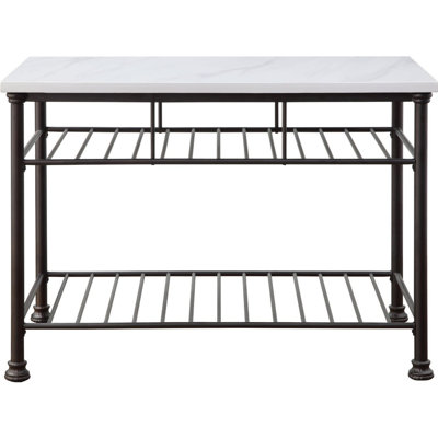 Ksandra 50 " W Kitchen Island with Marble Top