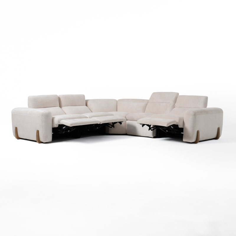 Azailya Upholstered Power Reclining L-Shaped Sectional Symmetrical