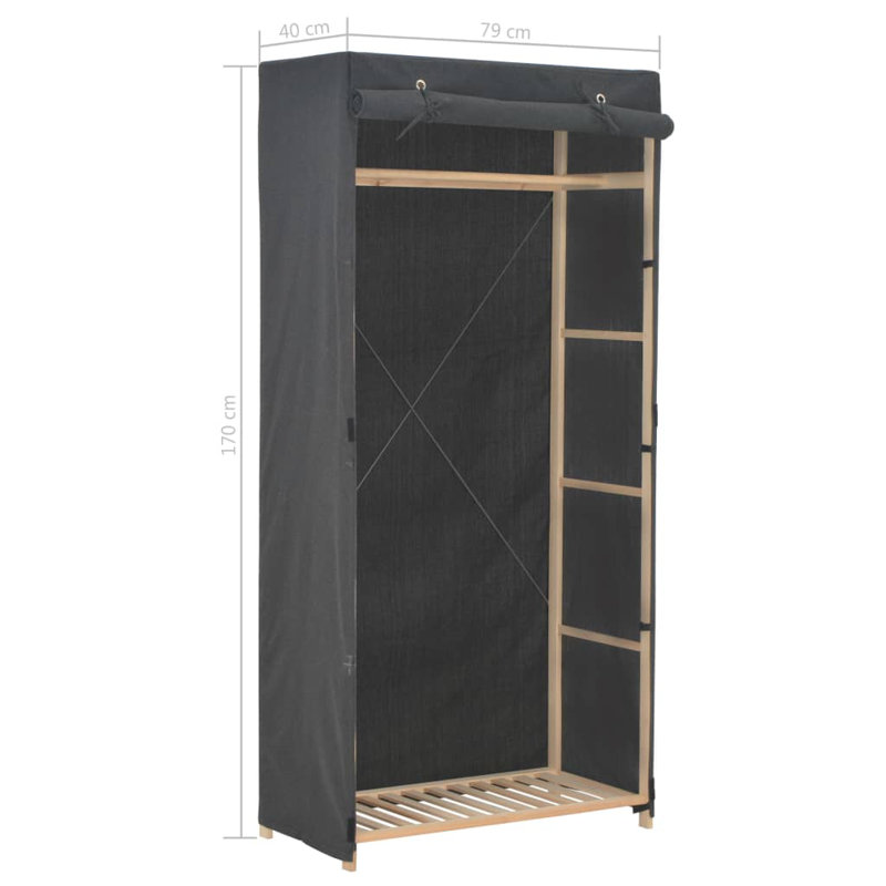 1 Door Wardrobe, Grey