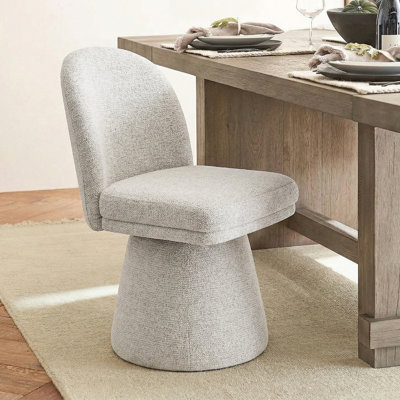 Upholstered Fabric 360° Swivel Dining Chair (1-Pack)