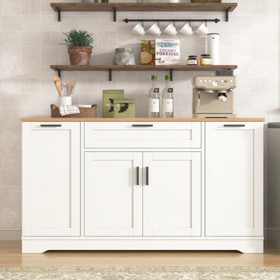 Multi-Functional Storage Sideboard with Adjustable Shelves