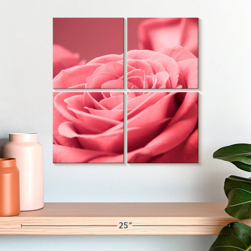 Macro de rose, H 18 po x l 18 po