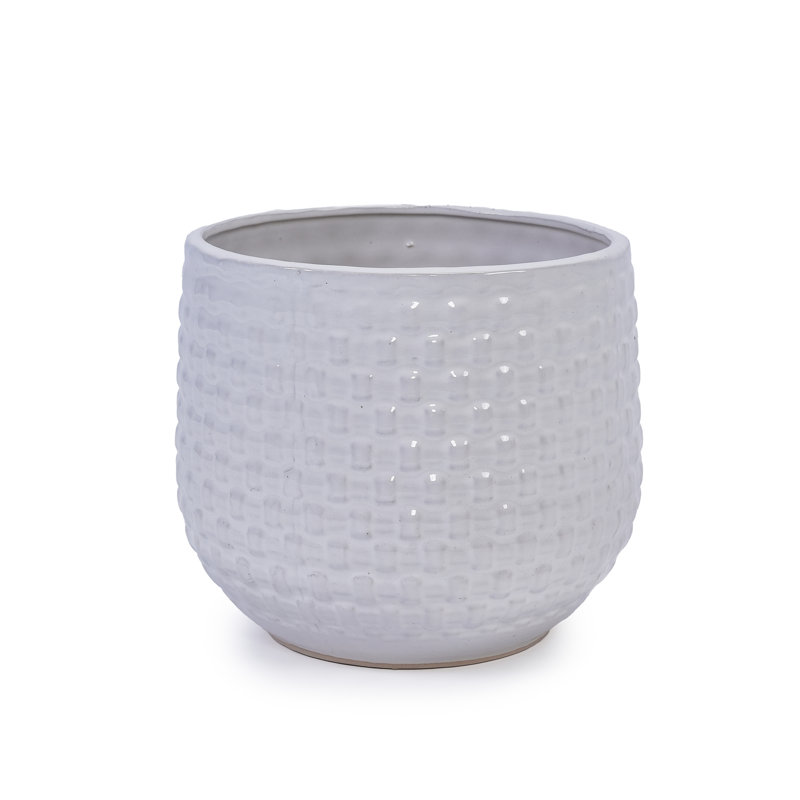 Pot de fleurs en céramique, Blanc mat