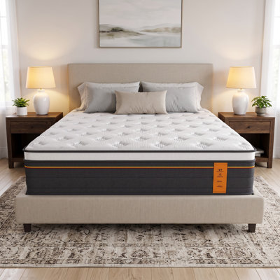 Matelas Queen Size à ressorts ensachés et mousse à mémoire de forme – Fermeté moyenne, ressorts indépendants, isolation des mouvements, emballé roulé