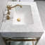 Meuble-lavabo de 24 po en marbre de Carrare naturel avec lavabo, structure en acier inoxydable doré et tablette en verre-1556390636-1572645742