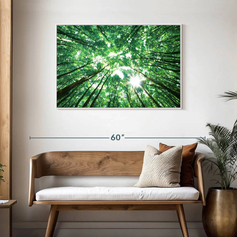 Auvent forêt, Cadre flottant blanc, 43 po x 29 po