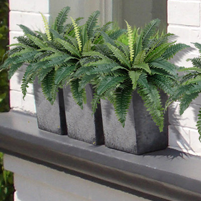 Fake Ferns,3 Bundles Artificial Boston Fern Plants,28 Fronds Large Realistic Faux Greenery for Indoor & Outdoor - Perfect for Valentine’s Day, Easter Decor, Home, Garden, Porch, Office Decoration (Green)