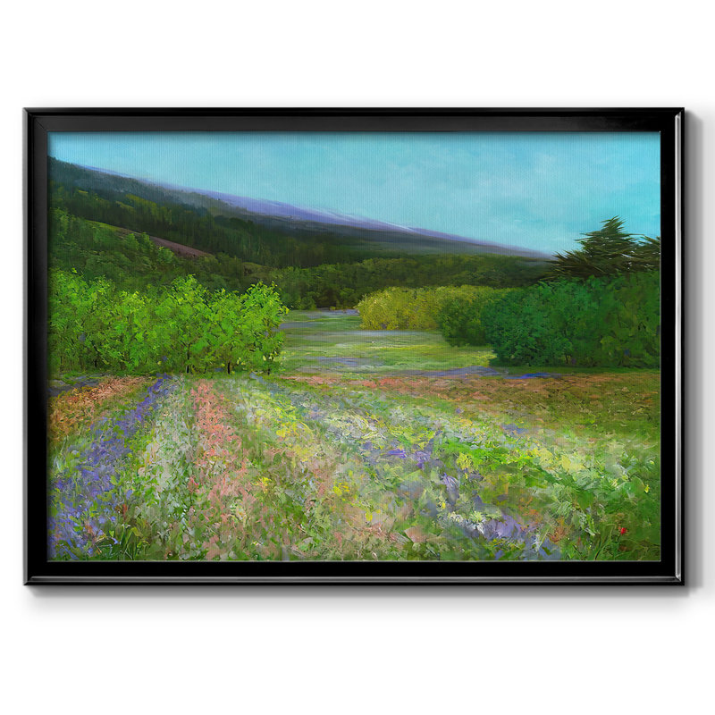 Printemps encadré sur toile, H 26 po x l 38 po x P 1,5 po, Noir