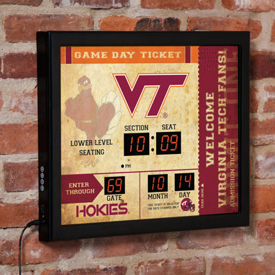 Virginia Tech Bluetooth Scoreboard Wall Clock