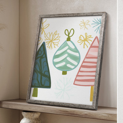 «Christmas Holiday Art CCLXIV», reproduction d'art encadrée - bois massif