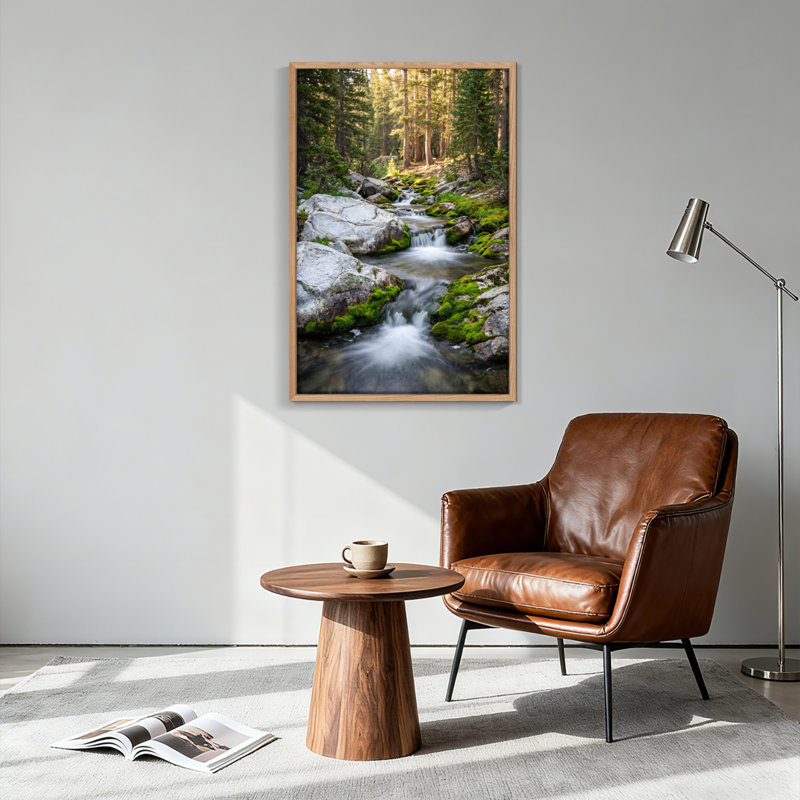 Ensemble de 1 tableau sur toile « Ruisseau forestier », H 48 po x l 32 po, Naturel