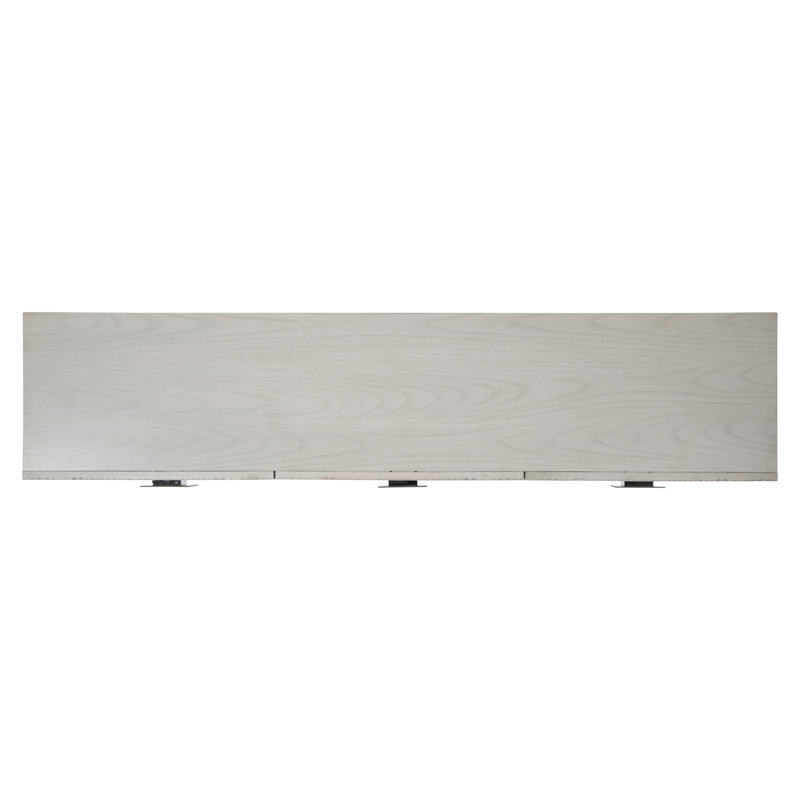Ciara Transitional Gray 85.75'' Sideboard with Carved Doors