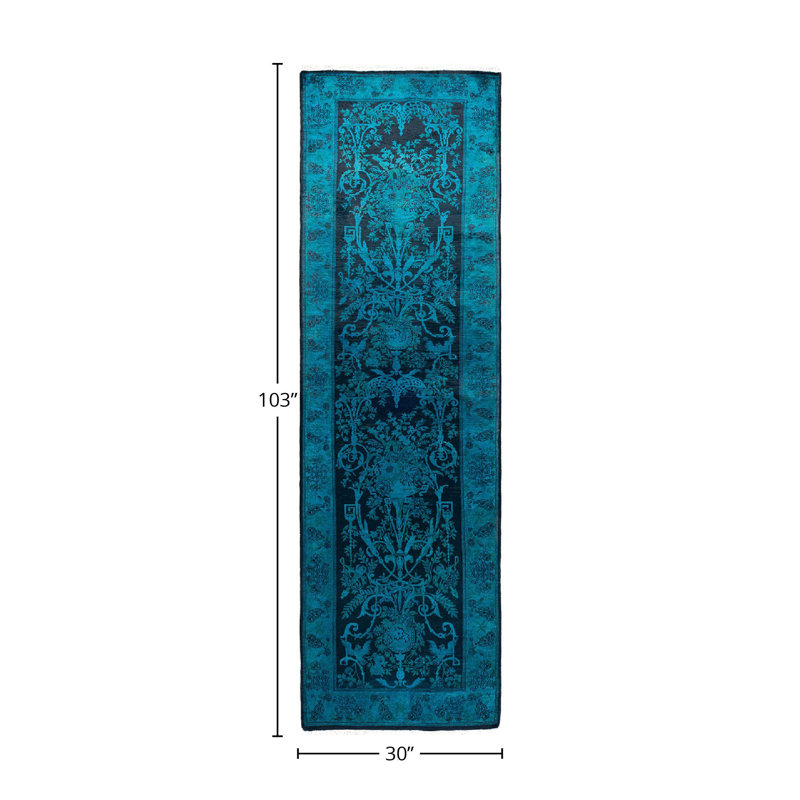Tapis bleu / noir nouvel âge Cromaghs One-of-a-Kind 2 pi 6 po x 8 pi 7 po