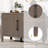 Sideboard With 2 Metal Handles, 2 Doors And Wood Grain Design-1778263543