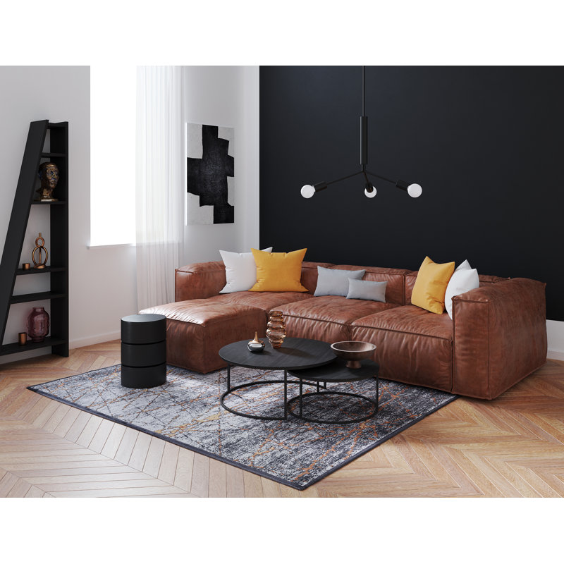 Abstract Machine Woven Area Rug, Rectangle 75 x 150cm