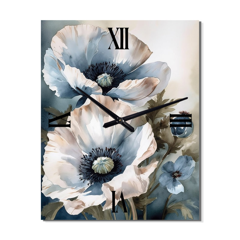 Horloge murale Calopia - Coquelicots surdimensionnée, Petit