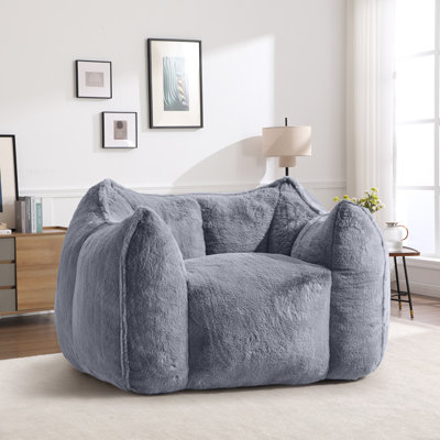 Oversized Bean bag Chair Faux Fur large Bean Bag Lounger Sofa,Without Assembly Single Sofa by LSRIMU