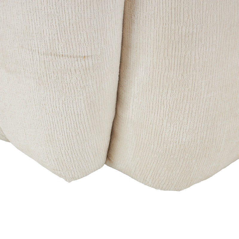 Polyester Arched Swivel Cream Accent Chair