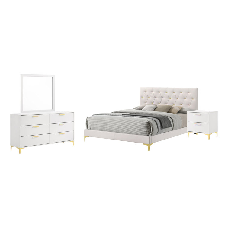 Mercer41 Sentell Upholstered Standard 4 Piece Bedroom Set - Wayfair Canada