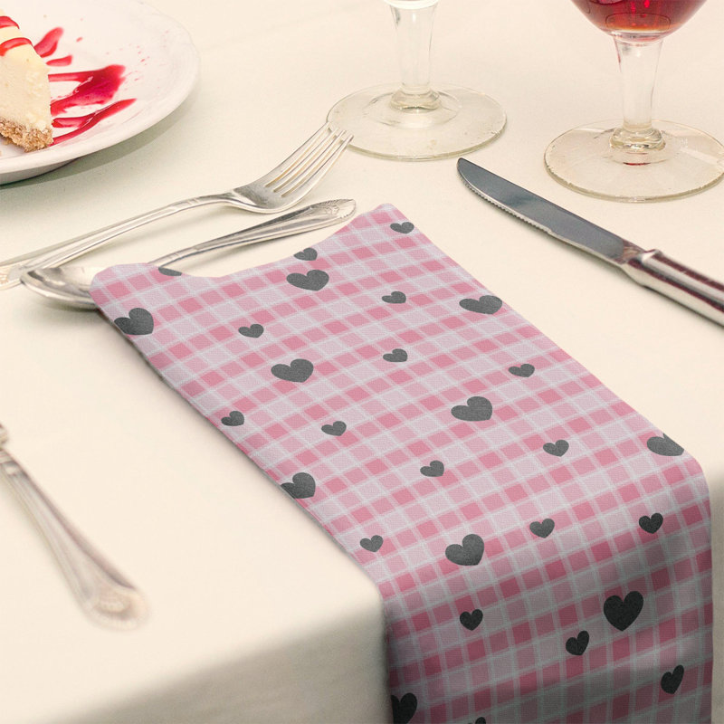 No Pattern Square Napkin, 10" x 10", Pink/Black, Polyester