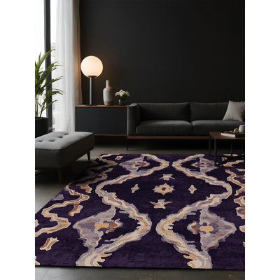Tapis mauve soyeux et moelleux