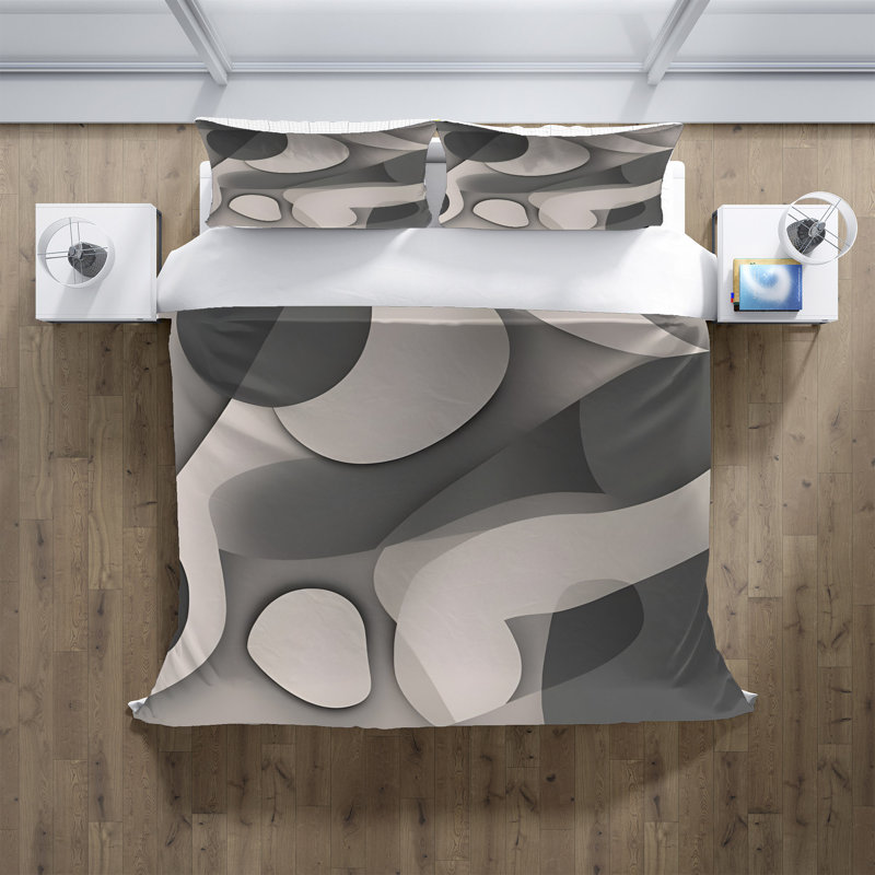 Polyester Abstract Duvet Cover, King Duvet Cover + 2 King Shams