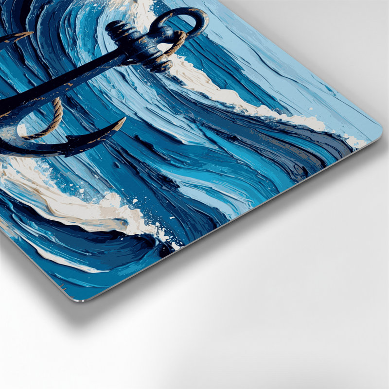 Art mural en métal bleu marine, H 11 po x l 14 po