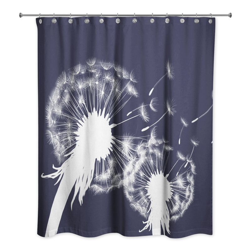 Rideau de douche simple Laile, Bleu marine
