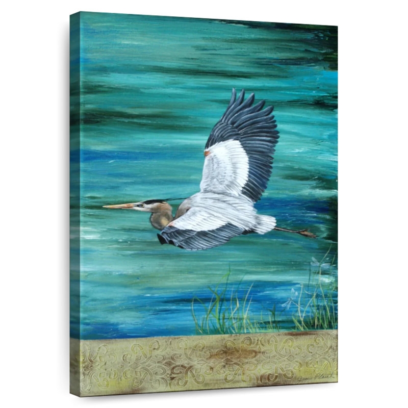 Brampt Great Blue Heron Flying, 24" H x 16" W