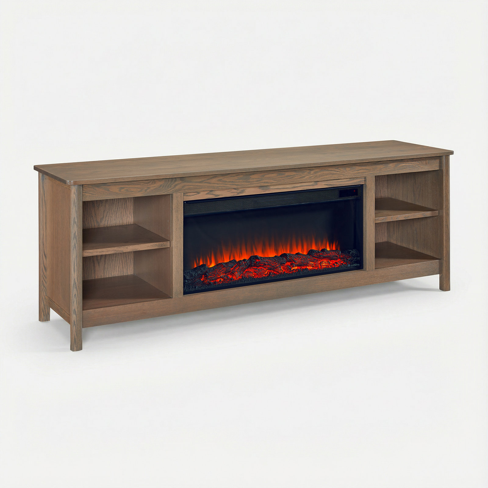 Bridgeway Electric Fireplace TV Stand, Antique Oak