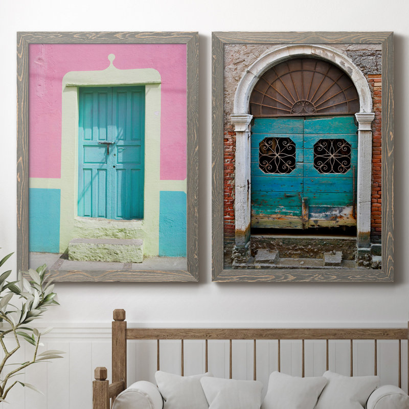 Porte de San Miguel - ensemble de 2 reproductions de photos, H 37,5 po x l 55 po x P 1,5 po, Toile avec cadre gris
