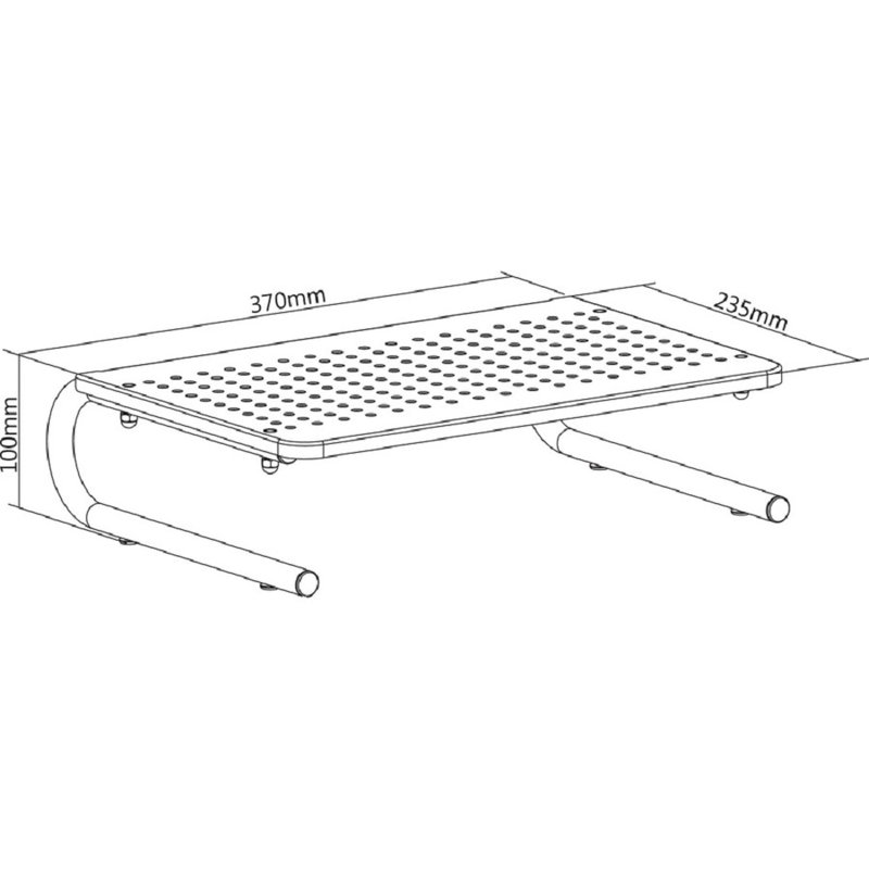 Black Steel Height-Adjustable Desktop Monitor Stand