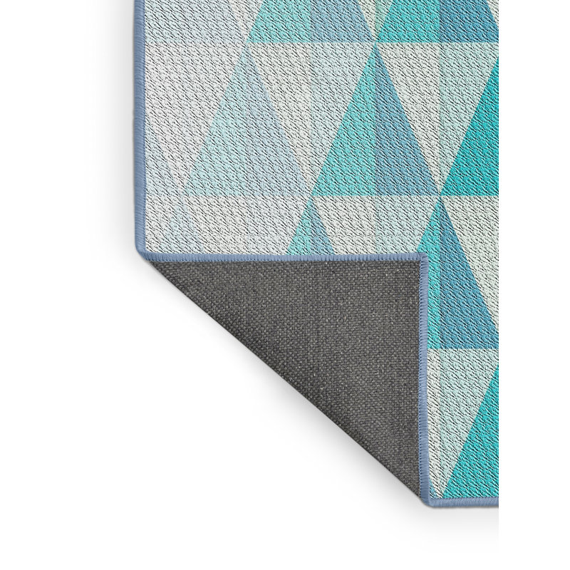 Tapis vert clair/gris/beige à motifs, Rectangle 5 pi x 7 pi
