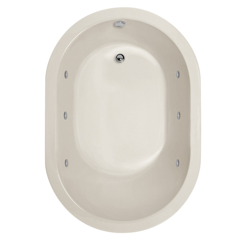 Malia 60'' L Bathtub, Biscuit, Matte Black
