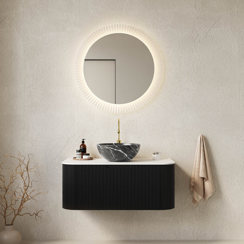 Meuble-lavabo de salle de bain 36 po avec lavabo, lavabo mural 36 po