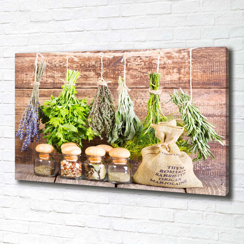Herbs On A String - Wrapped Canvas Print