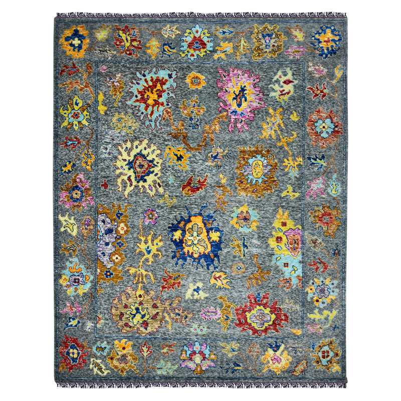 Blu Wool Oriental Indoor Rug, Rectangle 10' x 14'