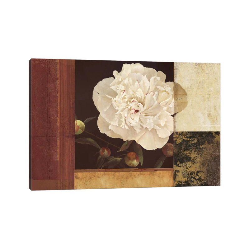 Bronzed Floral - Wrapped Canvas Painting, 20.32 cm H x 30.48 cm W