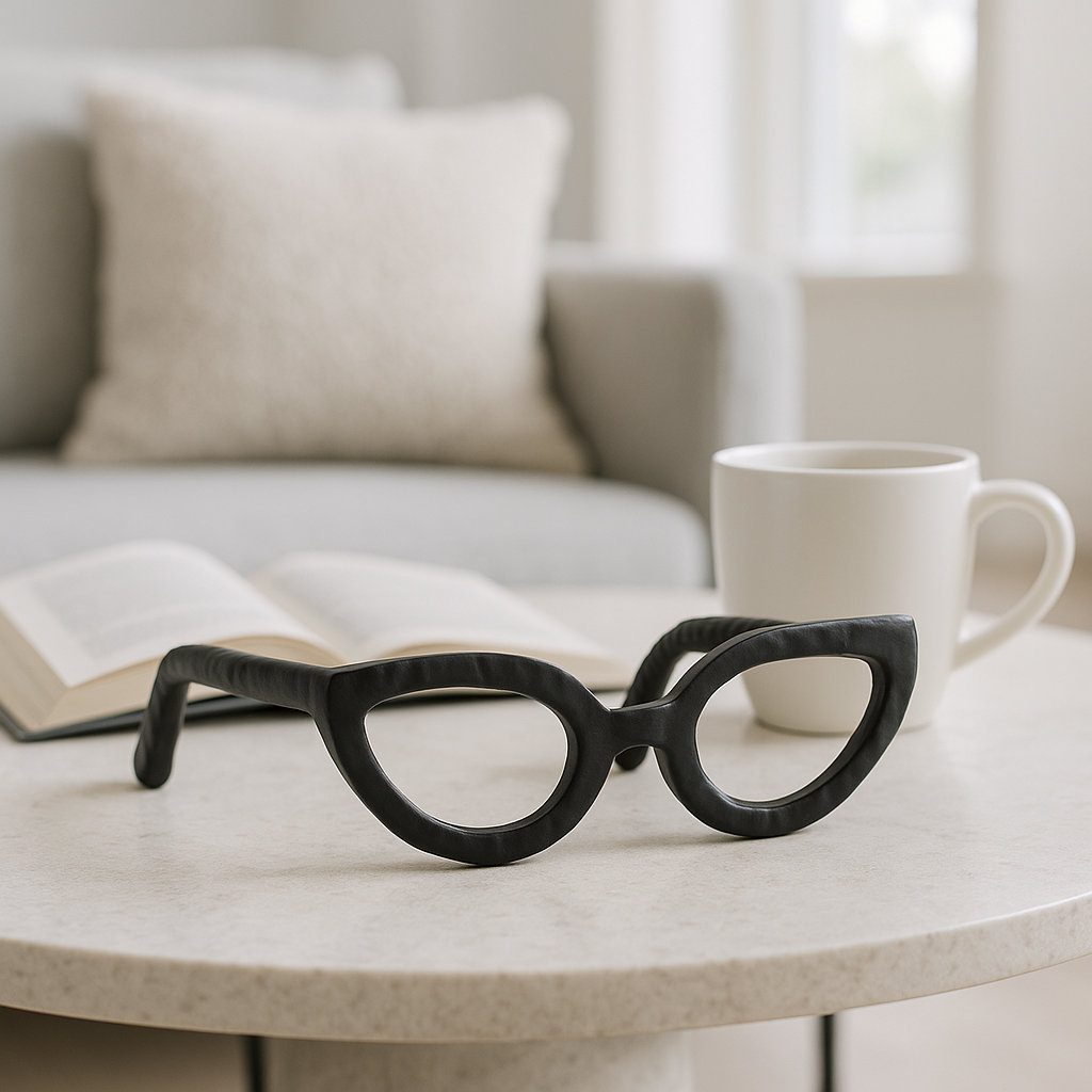 Glam Metal & Aluminum Sculptural Eyeglasses Decorative Accent Mercury Row®