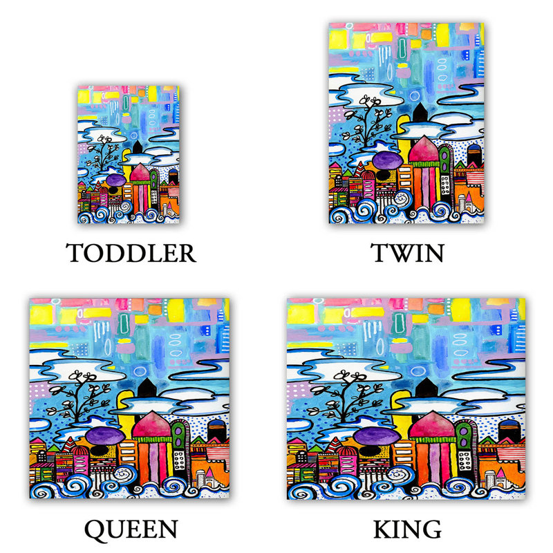 DiaNoche Queen Duvet Cover Sets Microfiber by Robin Mead - Downtown, Twin Duvet Cover + 1 Standard Sham