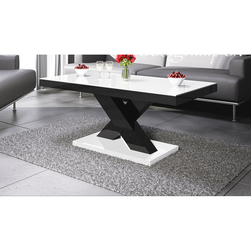 Michael Cross Legs Coffee Table, White/High-gloss black