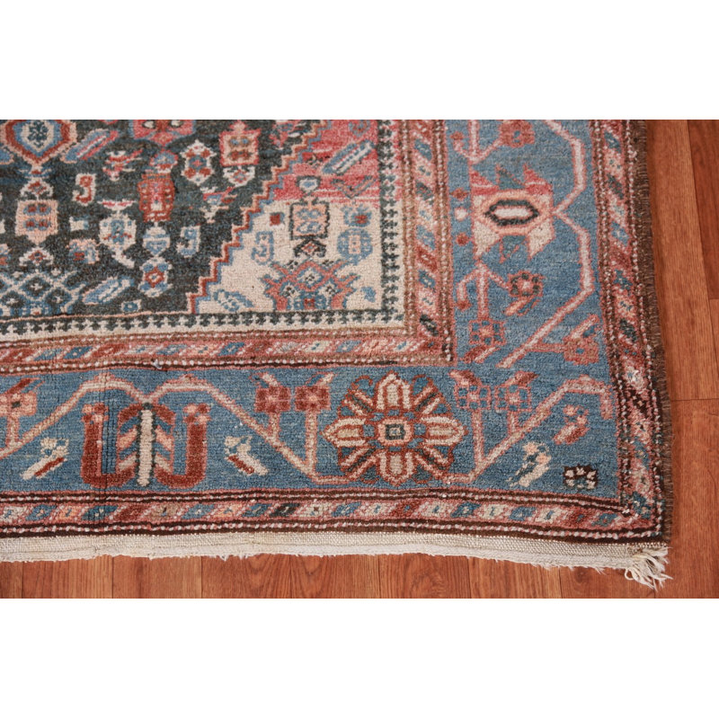 Antique Blue Geometric Traditional Rug 4x7