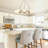  Thalma 9 Lights Modern Chandelier, 34.25" Mid Century Bubble Chandelier White Globe Chandelier Pendant Lighting for Kitchen Island, Dining Room, Bedroom, Living Room-2021118500