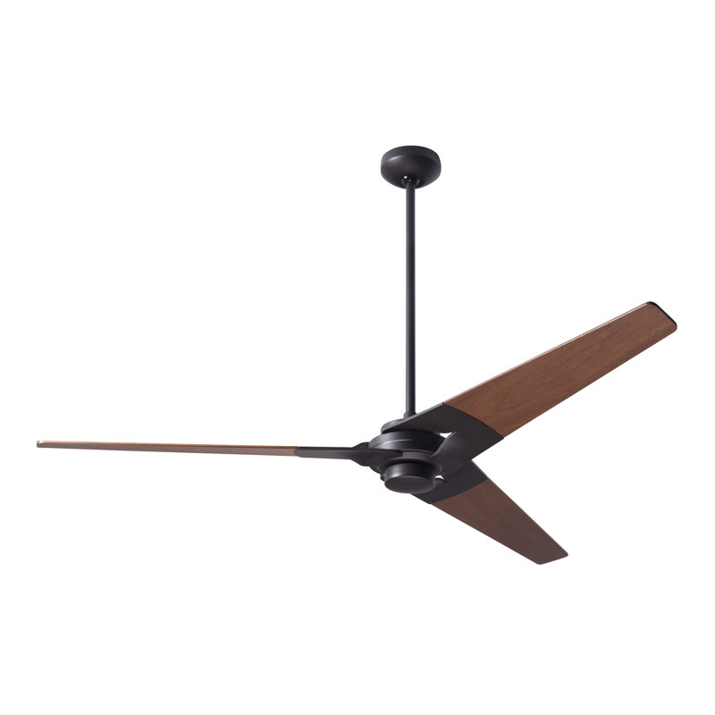 Torsion Downrod Ceiling Fan, Dark Bronze, Mahogany, Handheld Remote