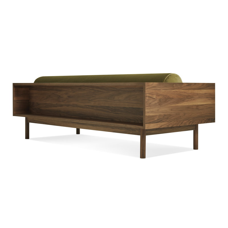 Souvenir Sofa, Walnut, Bella Loden Performance Velvet