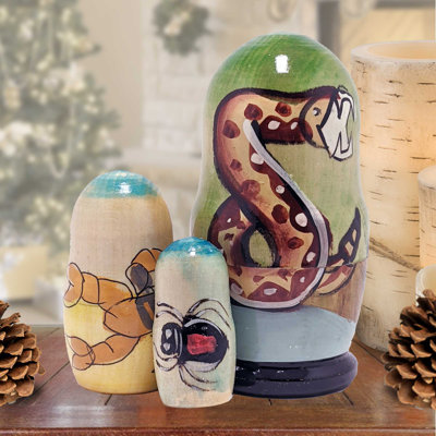 3 Piece Snake Matreshka Nesting Doll Set