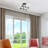 4 Light Black Large Semi-Flush With Brushed Nickel Accents